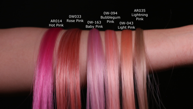 Wig swatches of the samples I got beforehand when deciding on a wig color.